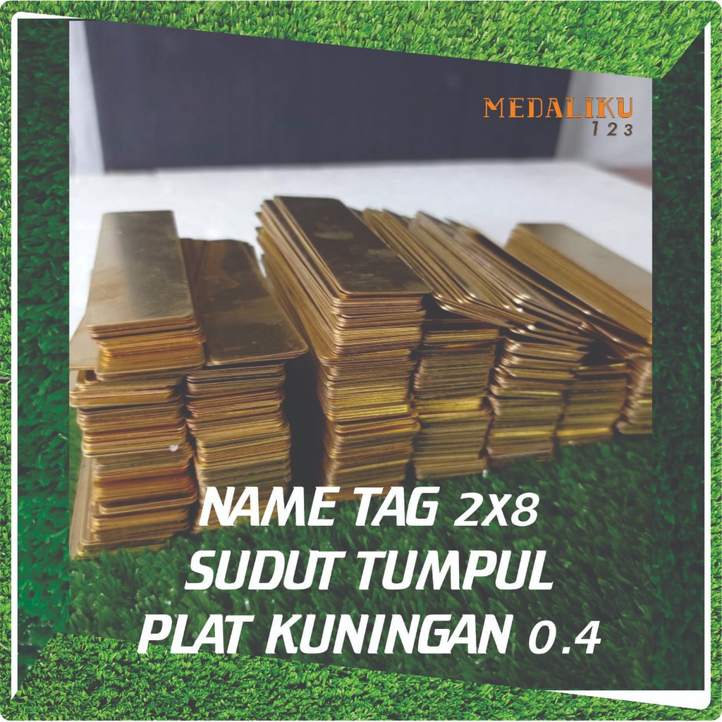 Plat Kuningan Bahan Name Tag / Nama Dada Resin Lycal plat 0,4mm Tumpul