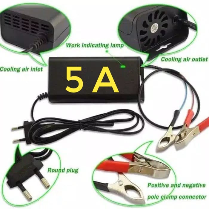 Charger Aki Otomatis Suoer 12V 5A Original / Cas Aki Suoer 12V 5A Original