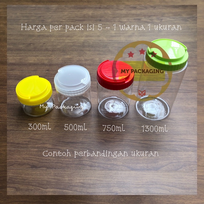 5pcs - Toples Tabung Silinder 300ml | Jar Plastik 300 ml