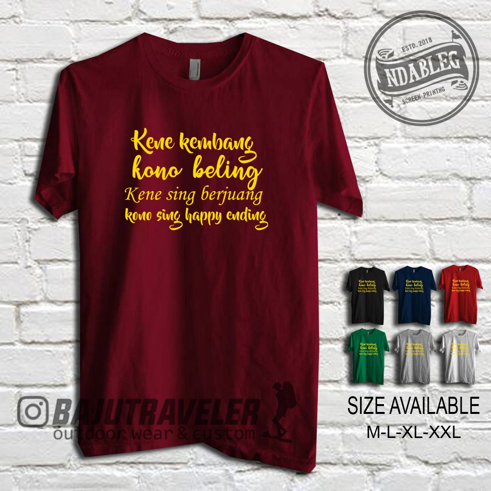 Kaos Jawa Ambyar Happy Ending Kaos Kata Kata Jawa Shopee Indonesia