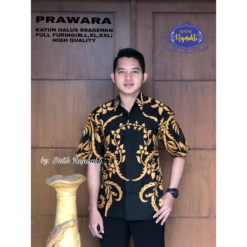 PRAWARA RAJASAKTI KEMEJA BATIK SOLO PRIA LENGAN PENDEK LAPIS FURING ATASAN BATIK PREMIUM MODERN KATUN HALUS BAHUWIRYA  BANAMITRA BANAMITRA PUTIH BANGSAWAN BAYU PUTRA BERLIAN BIRU BHARATAYUDA BIMASENA BIRENDRA BIRU INDAH BRAHMAKERTA BRAHMAKERTA MERAH BUDID