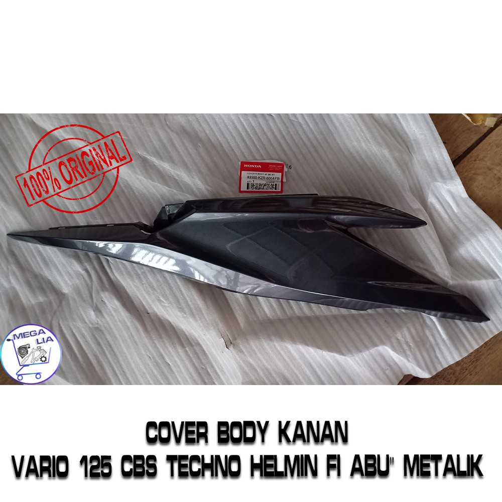 Cover Body Kanan Vario 125 CBS Techno HelmIn FI Abu" Metalik 100% ORI HONDA. 83500-KZR-600AFB