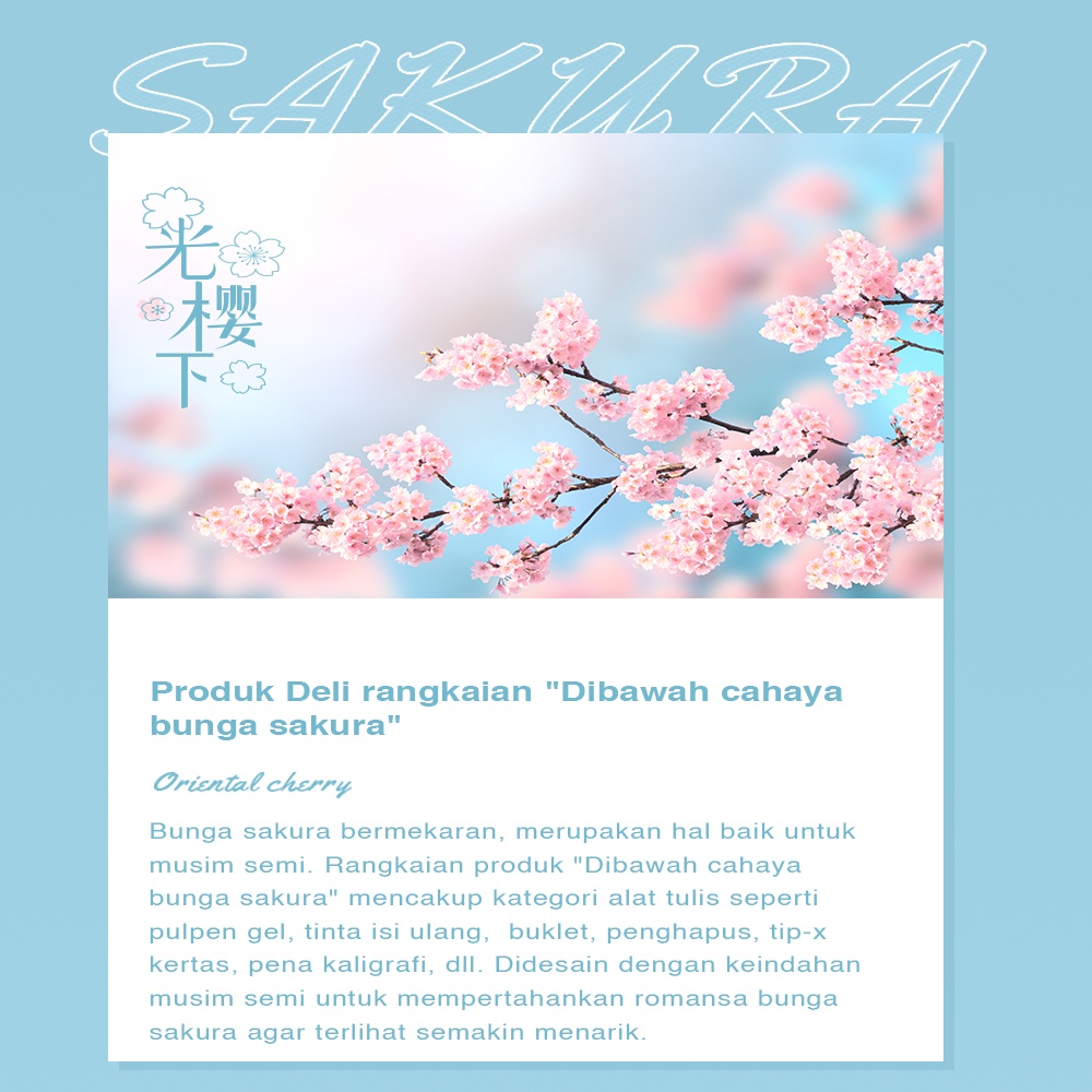 Deli Correction Tape / Tip Ex Kertas 8m Design Sakura 71540