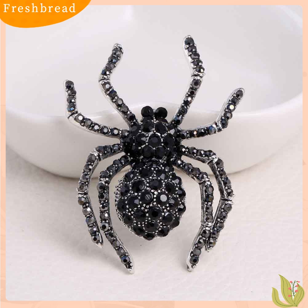 Terlaris Vintage Women Rhinestone Inlaid Spider Brooch Pin Bag Badge Lapel Jewelry Gift