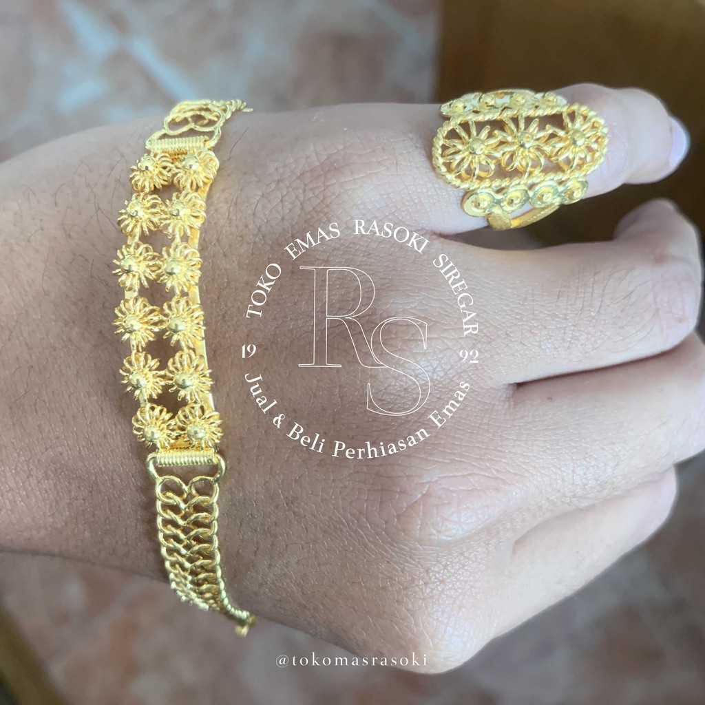 SET PERHIASAN BUNGA KELAPA  EMAS KADAR 24 LM LONDON 99,9% | MAS BALIGE | EMAS TOBA