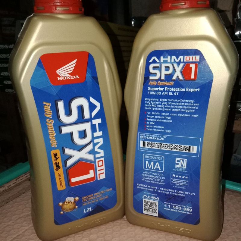 Oli Mesin Honda Original AHM Oil SPX-1 1200mL / 1,2 Liter [CB150R LED / Sonic Fi 150 / Supra GTR 150