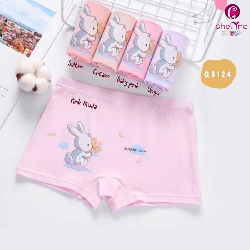 CD Boxer Chelyne Kids Anak Perempuan Q8138 / Q8124 / Q8125 Bahan Kaos Katun Spandex