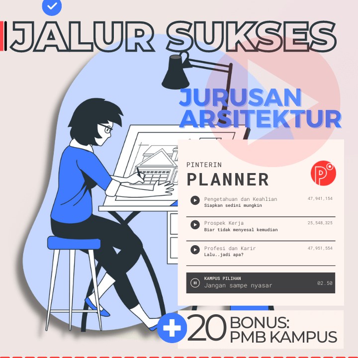 

Daily Planner Kuliah Jurusan Teknik Arsitektur | Test SNMPTN-SBMPTN-UTBK Weekly Binder Loose leaf B5