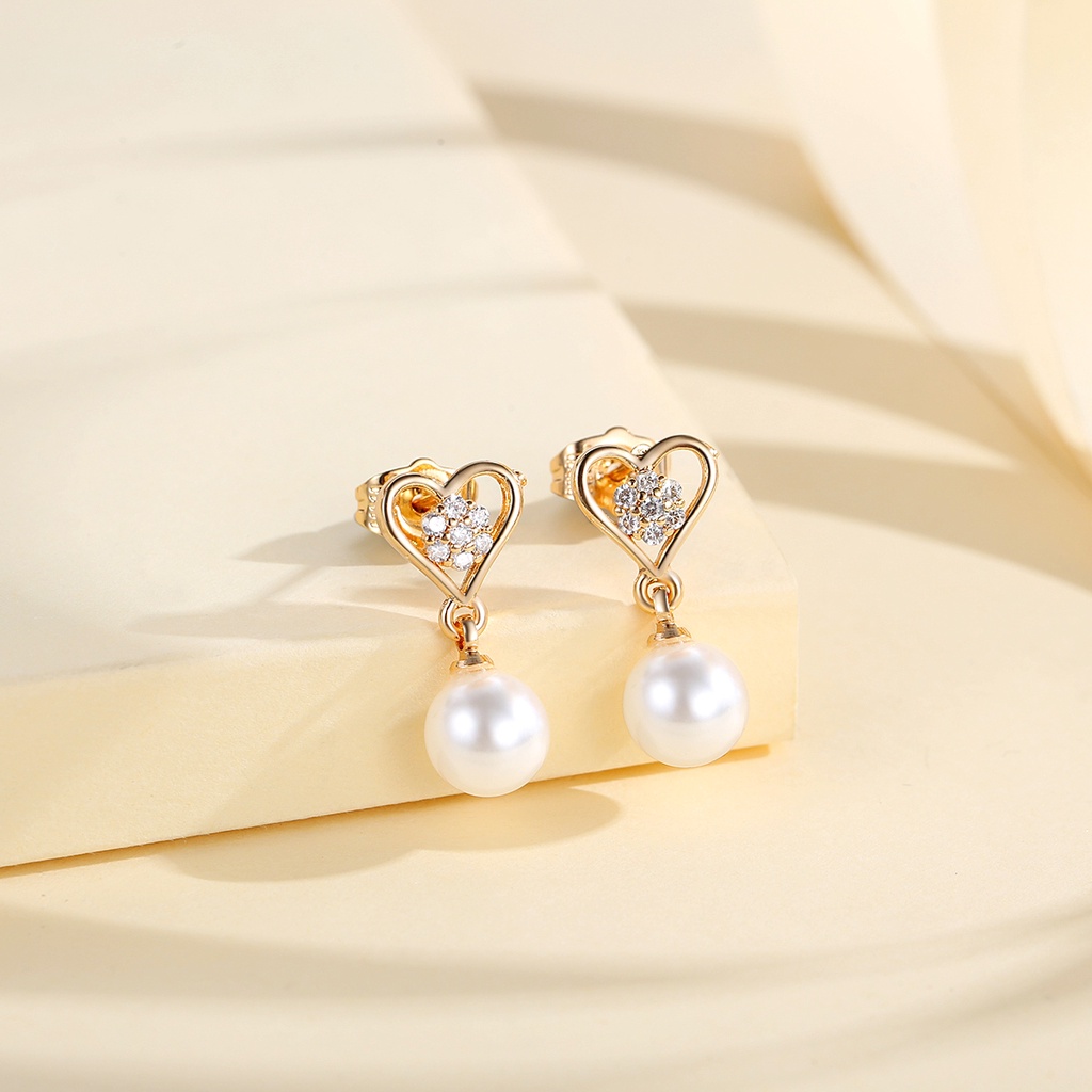 Y672 【COD】 Anting Perhiasan Berbentuk Hati Wanita Anting Pejantan Fashion Korea Anting Wanita Korea