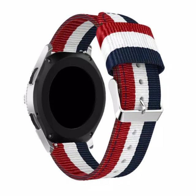 Woven Nylon STRIPE Tali jam 22mm Strap Samsung Galaxy watch 46mm Gear S3 Frontier Amazfit GTR 47mm pace stratos xiaomi mi watch S1 Active Huawei Watch Gt 2 3 46mm pro 2e