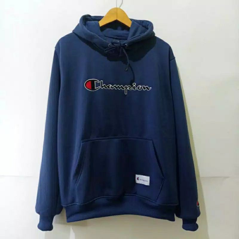 Sweater Hoodie Champion Scrip Bordir Premium Fulltag&amp;Lebel