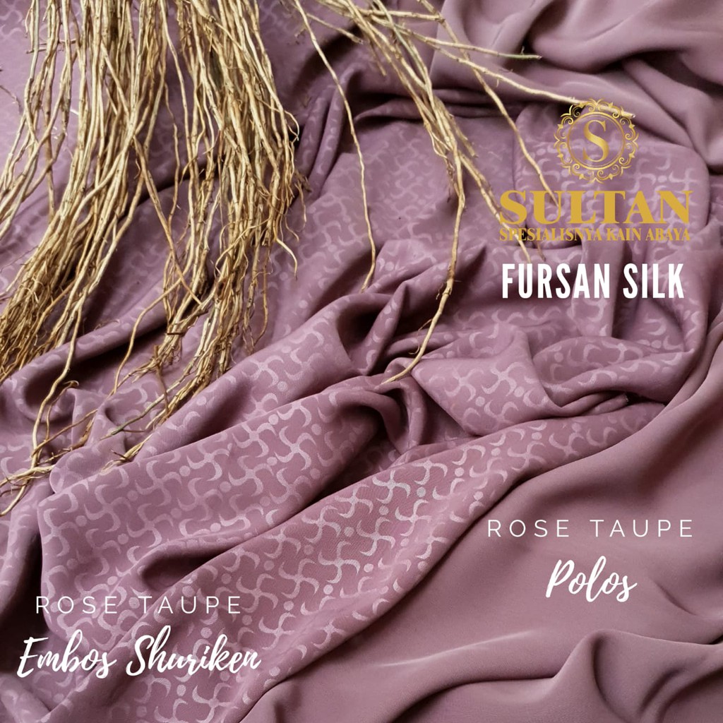 50CM EMBOS SHURIKEN FURSAN SILK  ROSE TAUPE KAIN SULTAN