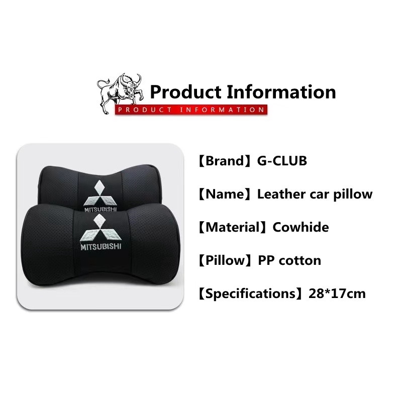 G-club Bantal Sandaran Kepala Bahan Kulit breathable Untuk mitsubishi