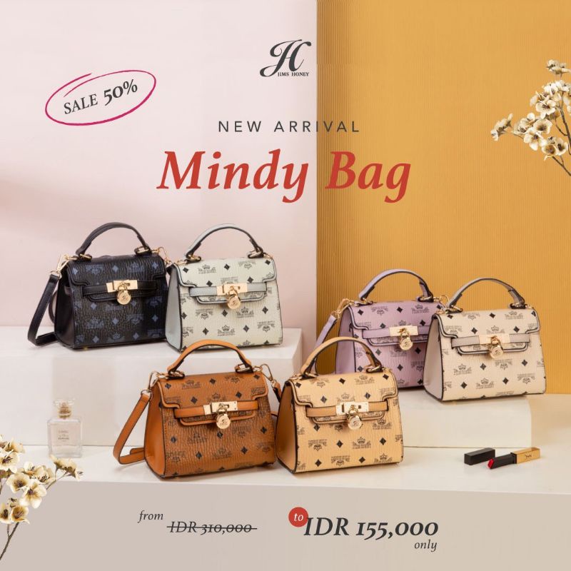 Jims Honey Mindy Woman Hand Bag Tas Tangan Wanita Import JH Murah
