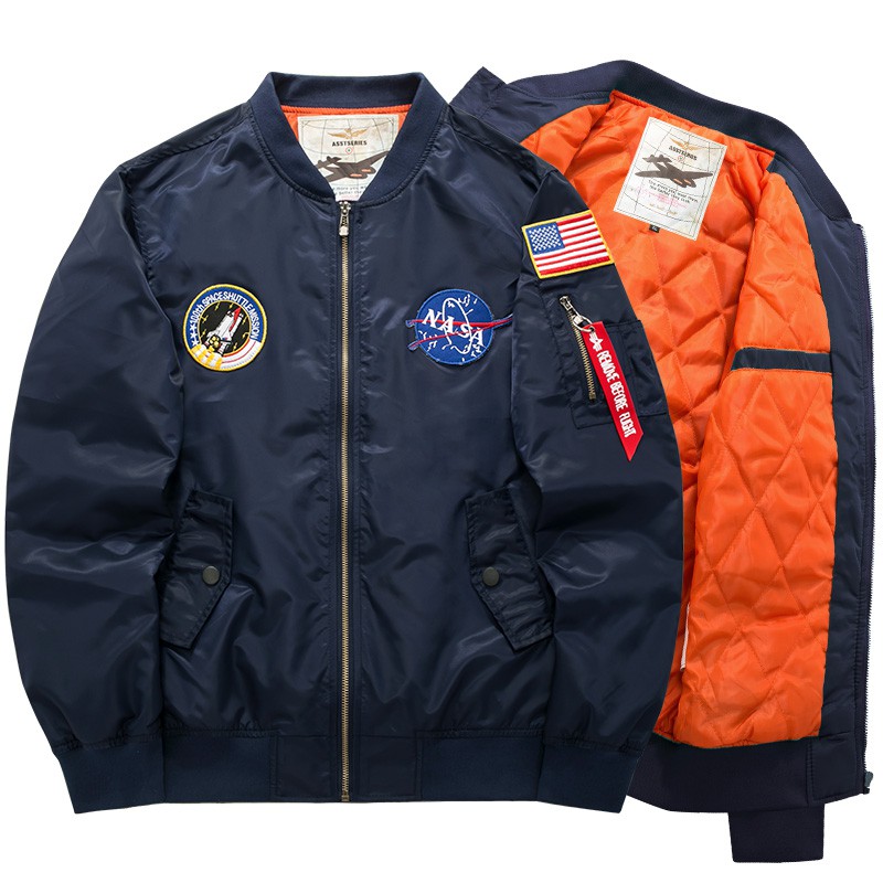 Jaket Bomber Pria Bahan Nylon untuk Musim Gugur / Dingin NASA | Shopee  Indonesia