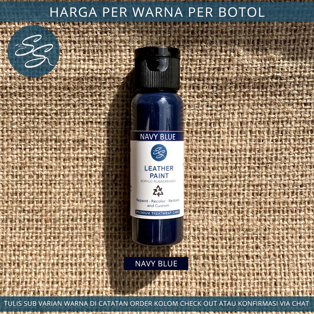 Cat Sepatu Kulit SS Leather Paint - Acrylic Rubber Cat Midsole, Rubber, Boost - Cat Tas Jaket Kulit-Navy Blue