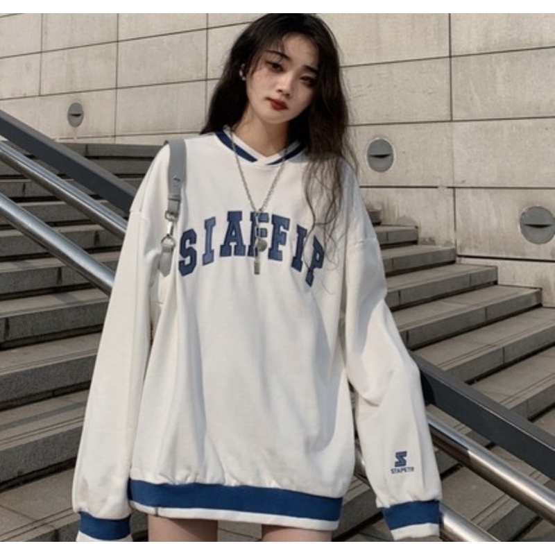 Sweater Korean Style Long Sleeve Oversize SIAFFIP TEAM style