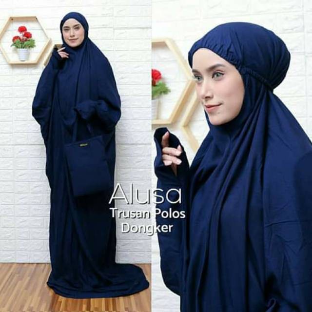 Mukena Bali Terusan Polos ORI Alusa Mukena Langsungan Jumbo Bahan