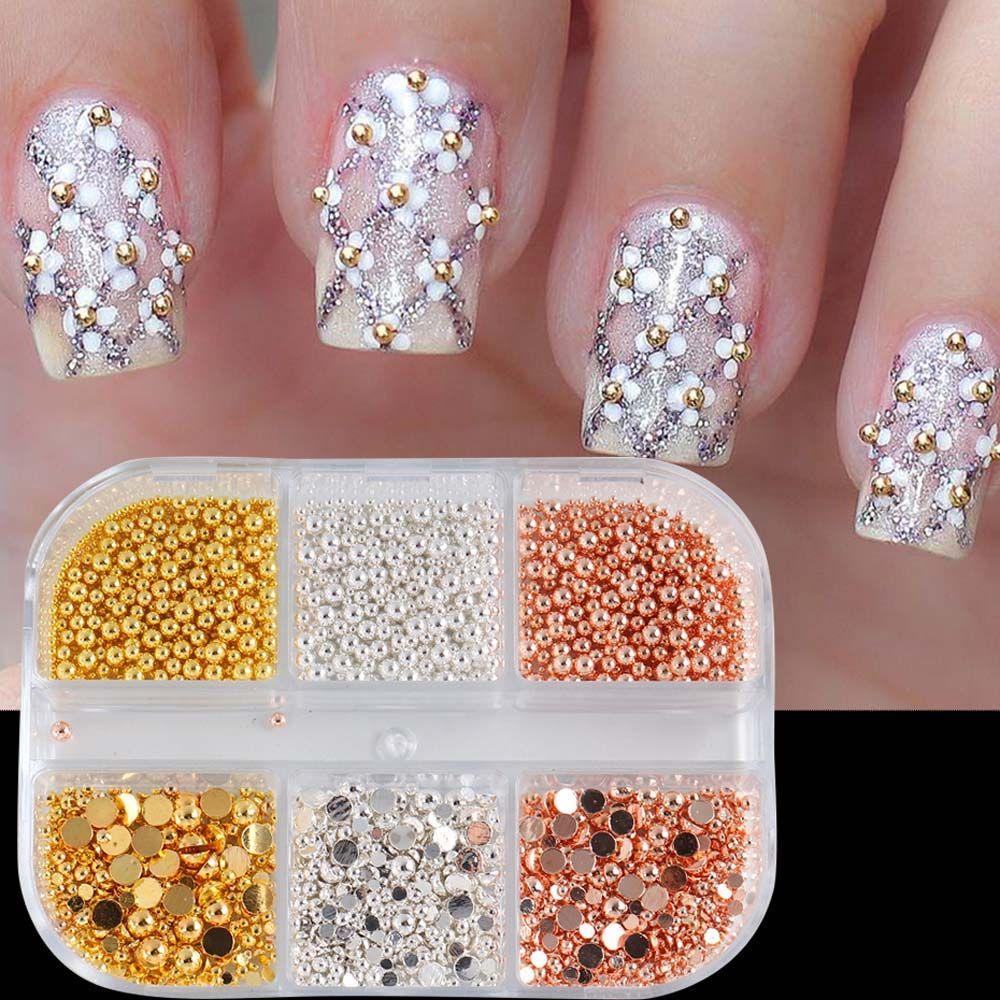 Mxbeauty Bunga Nail Art Rhinestones Permen Warna Akrilik Lima Kelopak Bunga Resin Pesona Kaviar Manik-Manik Perhiasan DIY Dekorasi Nail Art