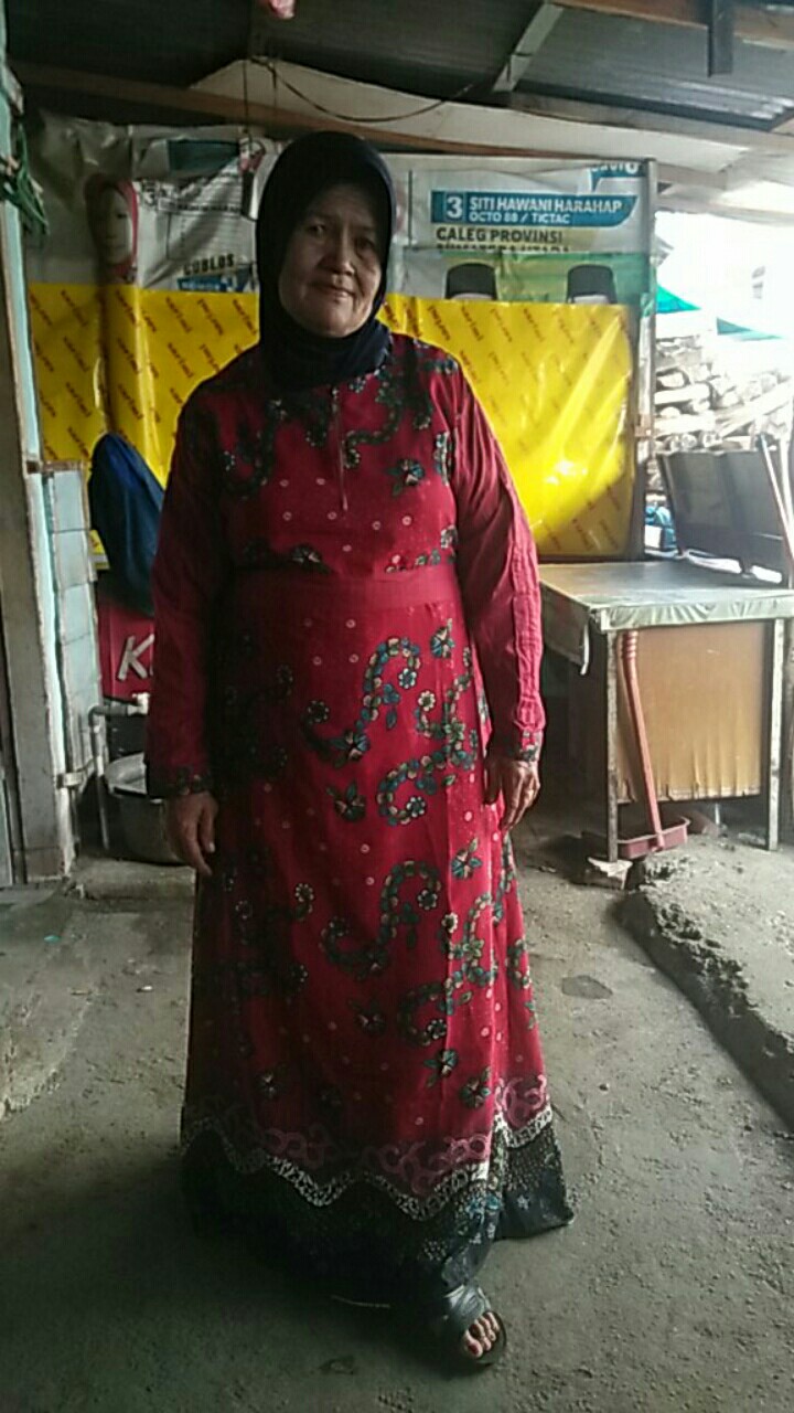 Gamis Batik Merah  4xl Ld 130cm Big Size