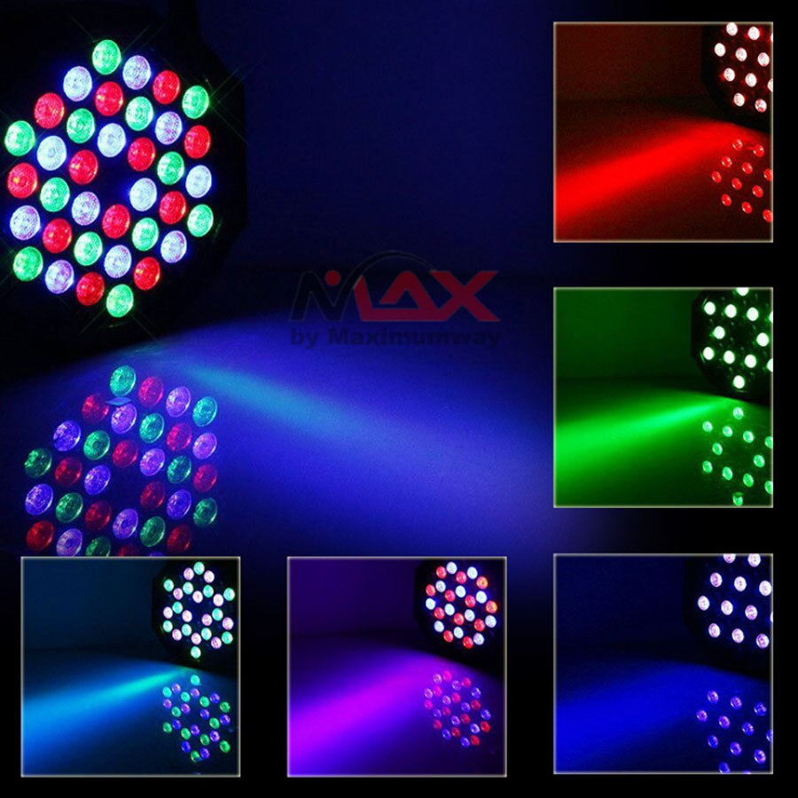 DMX Flat Par Light RGB 36LED 40W 220V Lampu sorot panggung Alien Lampu Proyektor LED Panggung DMX RGB Light Stage Lighting 36W Professional Disco Light RGB LED Ktv Bar Party DJ Lamp Decorative Stage Light Effect Projector Par Lamp EU Plug