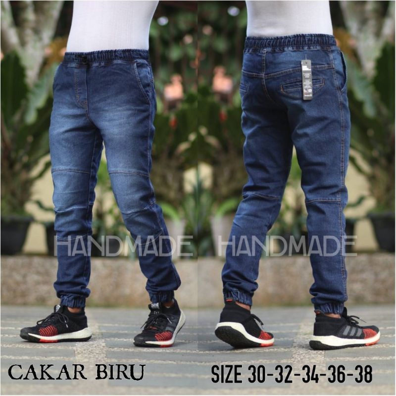 celana jeans panjang joger retro pria wanita import terbaru - tersedia ukuran ukuran jumbo 27 -38 - celana joger jeans distro import