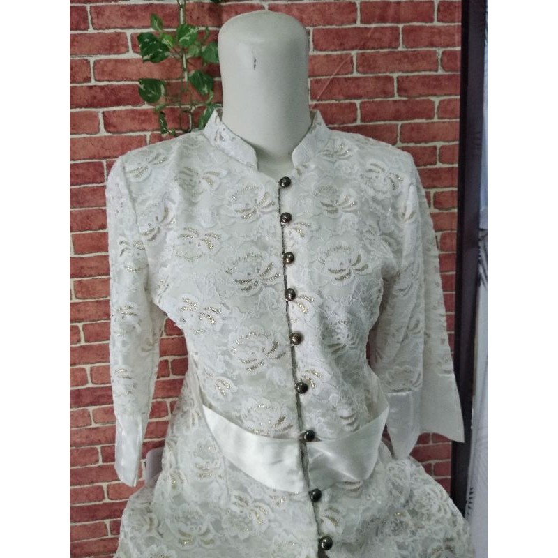 baju kebaya brokat putih second