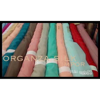  Harga  Murah Kain Organza  Silk Kain Organza  Polos Bahan  