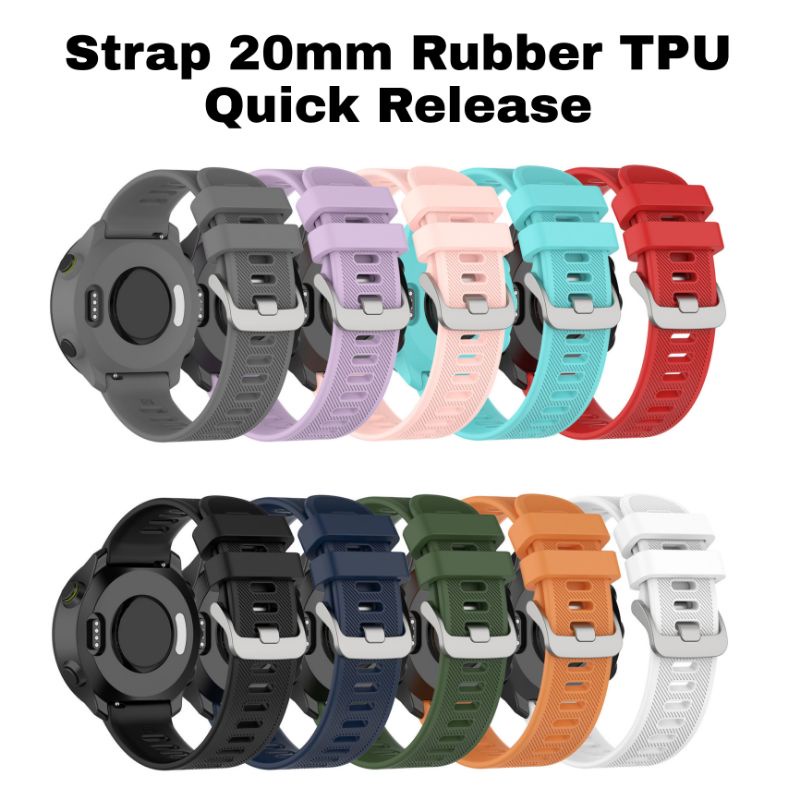 Strap Rubber Quick Release 20mm Amazfit Bip S Lite, Bip U, Bip U Pro, GTS, GTR Garmin Forerunner 155/58 255