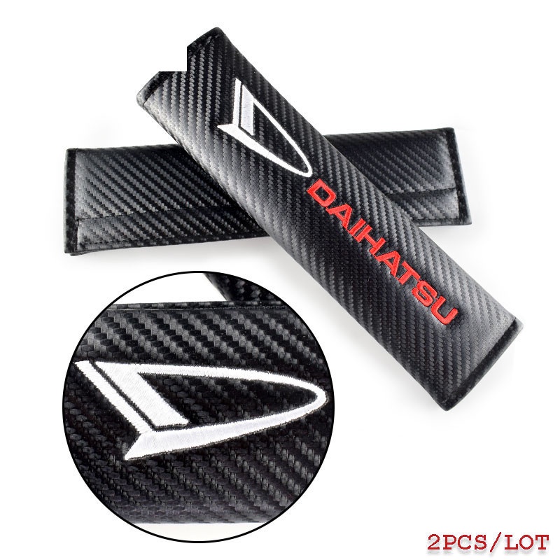 2pcs Cover Sabuk Pengaman Mobil Bahan Carbon Fiber Untuk Rocky Taruna Ayla Xenia Ceria Classy Taft Sigra