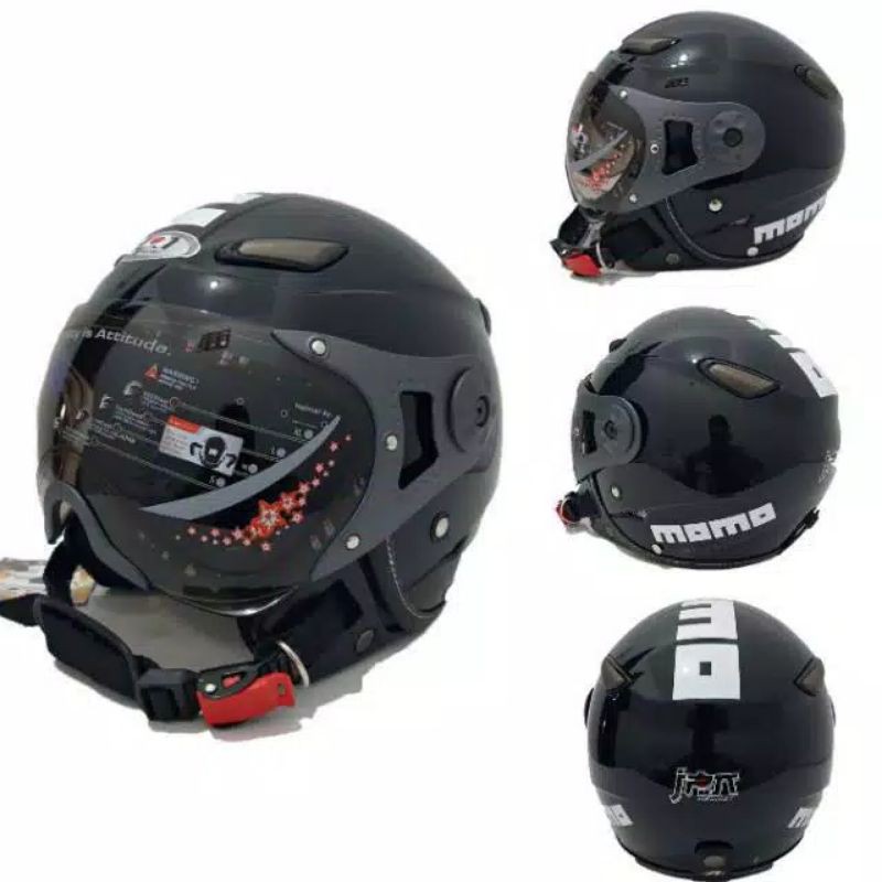 Helm JPN MOMO Pilot Original Hitam Gloss