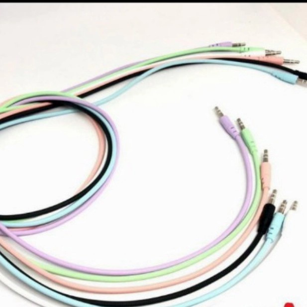 Kabel AUX MACARON AUDIO Jack 1in1 untuk Handphone/komputer ke speaker