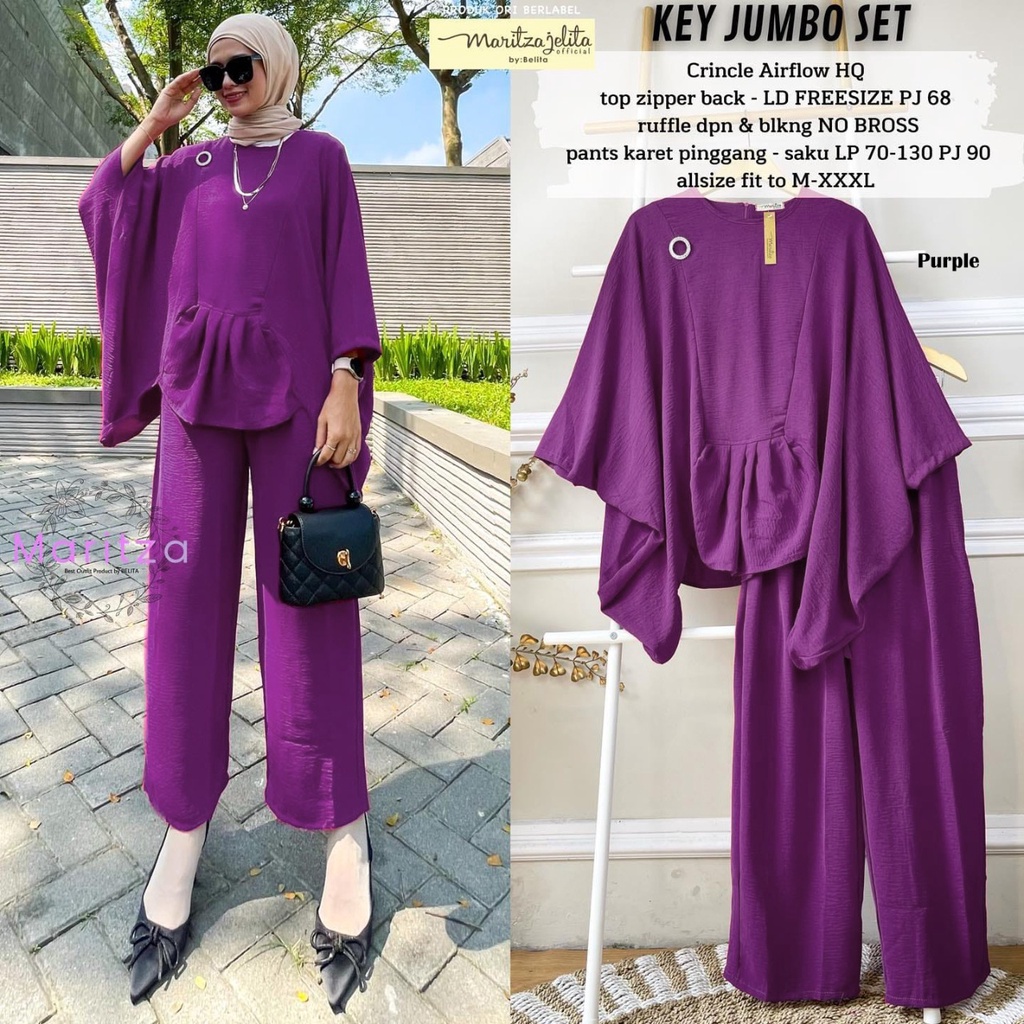 KEY JUMBO set setelan crinkle airflow