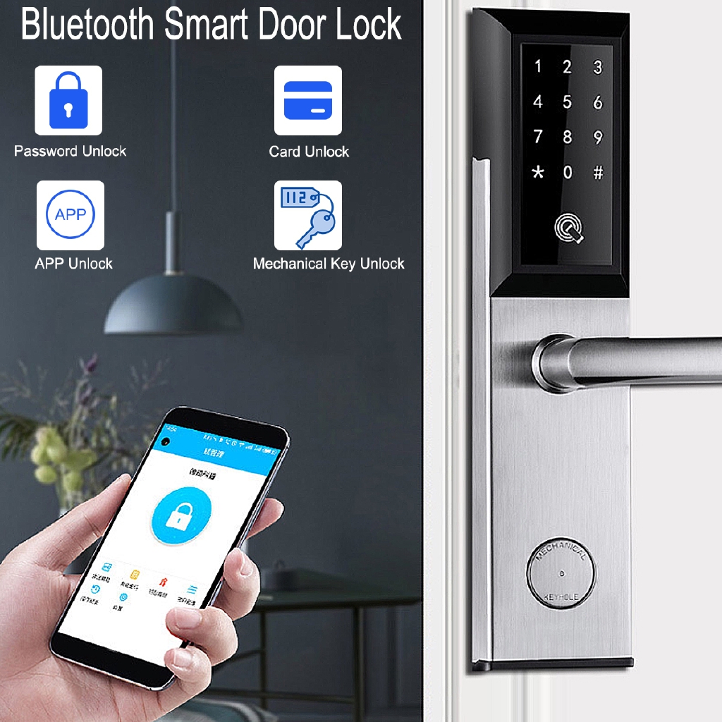 Bluetooth Digital Wifi Remote Smart Door Lock Cell Phone App Key