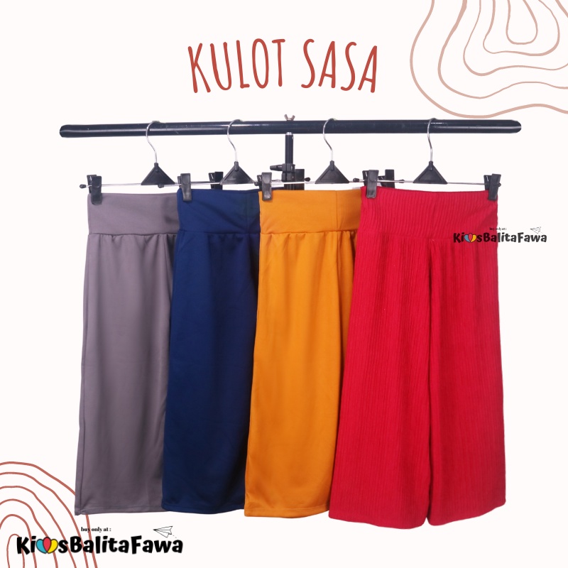 Kulot Sasa uk 7-12 tahun / Panjang 7/8 Cullotes Pants Anak Perempuan Cewe  Polos Adem Bawahan Harian