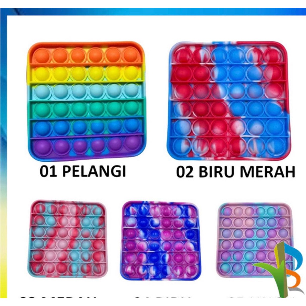 [Buy 1 Get 3] Mainan Pop It Rainbow Free Bebek Helm dan Emoji Dashbord