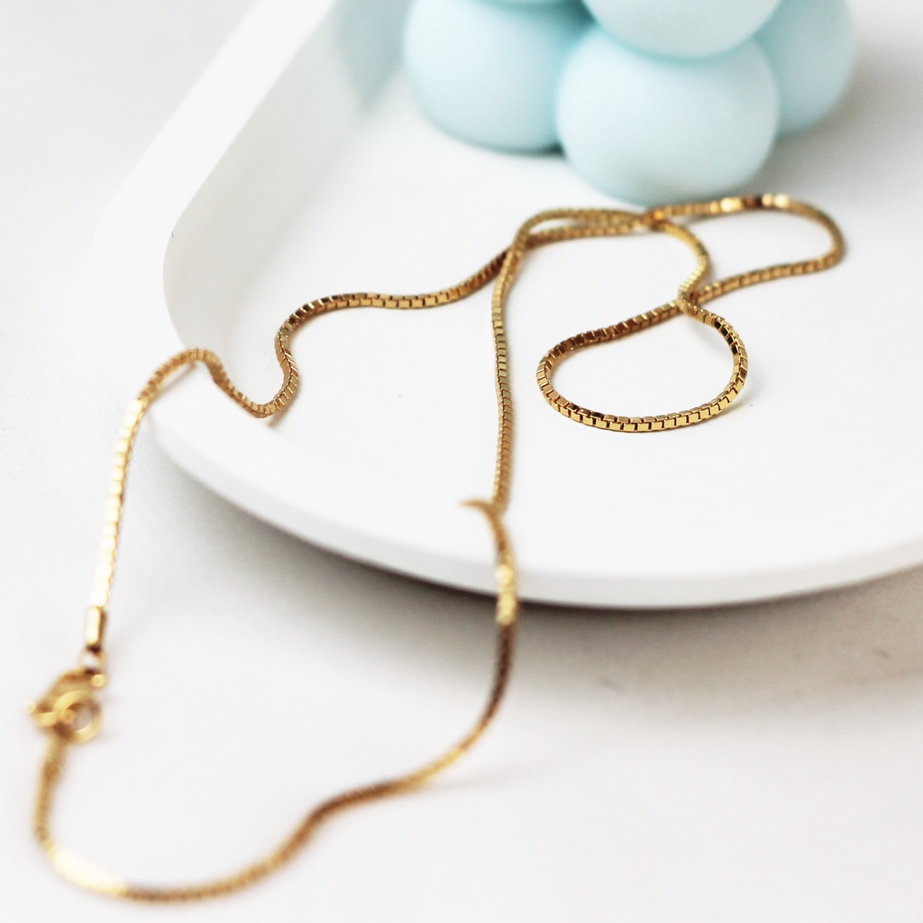 Xuping Rantai Kalung Itali Silver Polos Lapis Emas