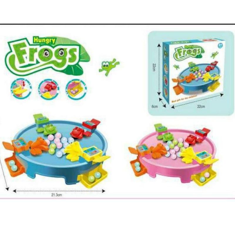 family Games HUNGRY FROG mainan kodok makan bola free dus