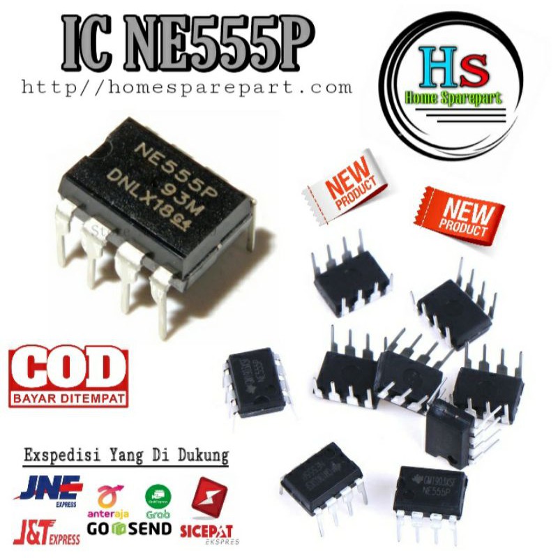 NE555 Dip-8 NE555P Clock Timer Oscillator Ic / IC NE555P Original Termurah / IC NE555 Berkualitas