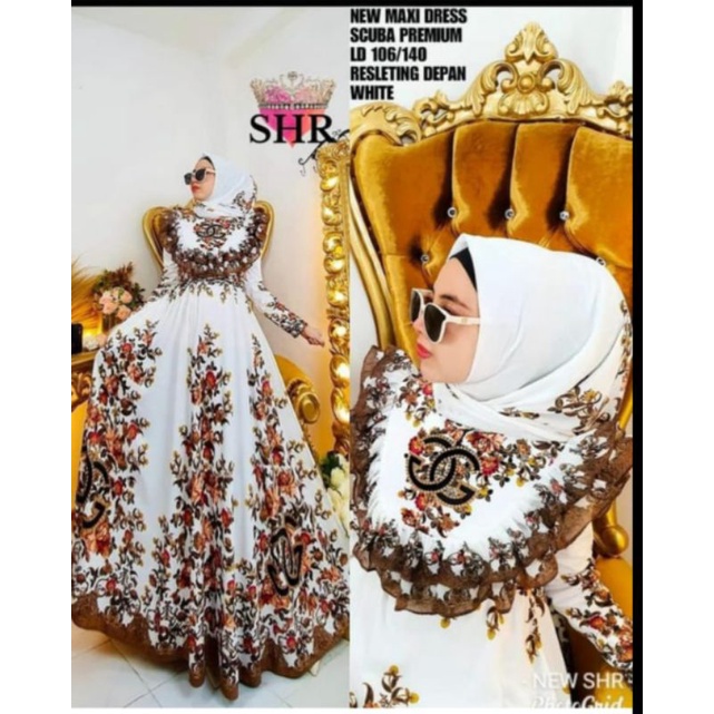 READY NEWW ORY SHR MAXI DRESS U REMPEL-Putih