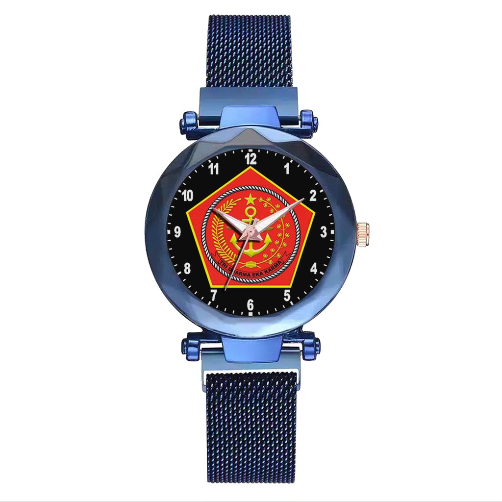 Jam Tangan Wanita Custom - LOGO TNI Free Box &amp; Batre Cadangan