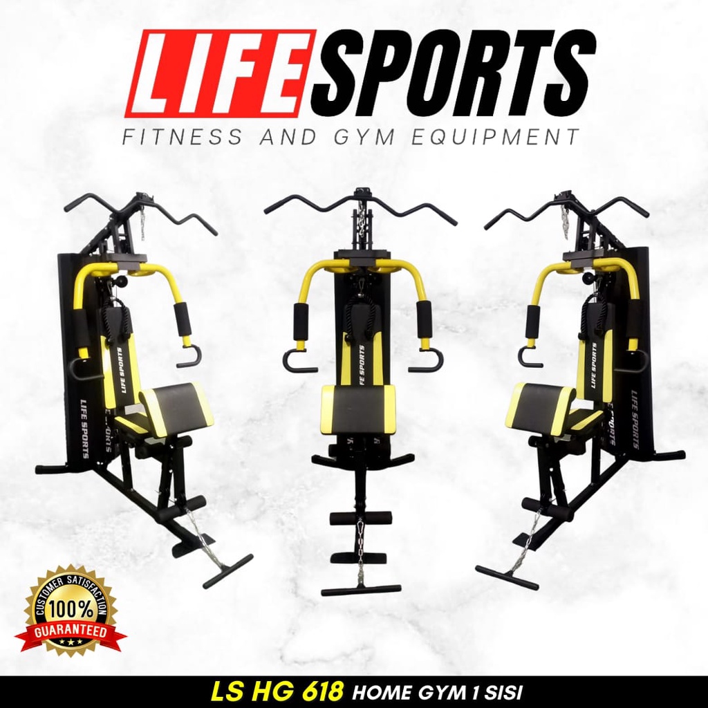 LIFESPORTS - New Alat Olahraga Fitness Sport Gym Latihan Angkat Beban Multi Machine Homegym 1 sisi Lifesports LS HG 618