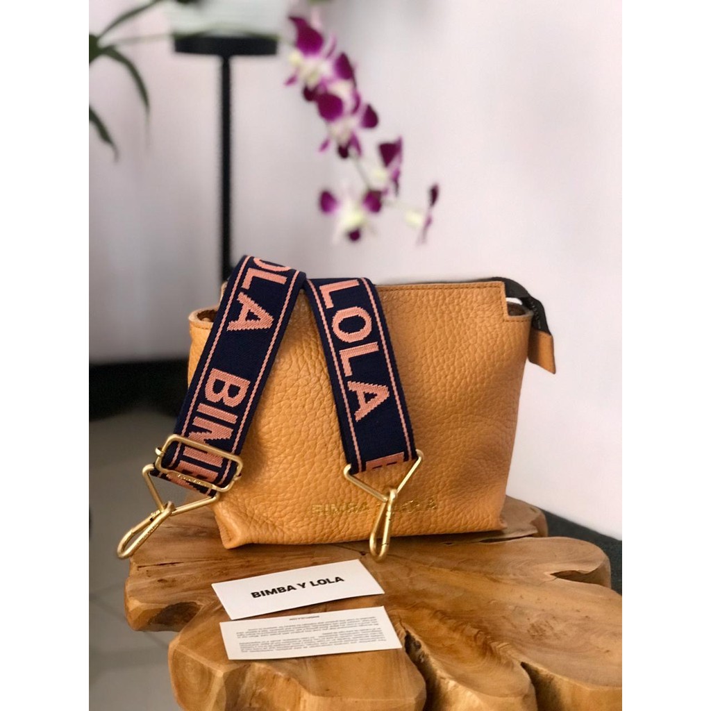 Ready Stock Bimba Y Lola tas selempang crossbody bag authentic orange tan oren leather kulit small