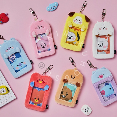 NEW BT21 MININI PHOTOCARD HOLDER PHOTO HOLDER CARD KEYRING BTS OFFICIAL BABY PHOTOHOLDER CARD KEY RI