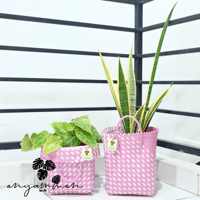 PROMO Tas Anyaman Plastik/Keranjang Anyaman Kekinian Plastik