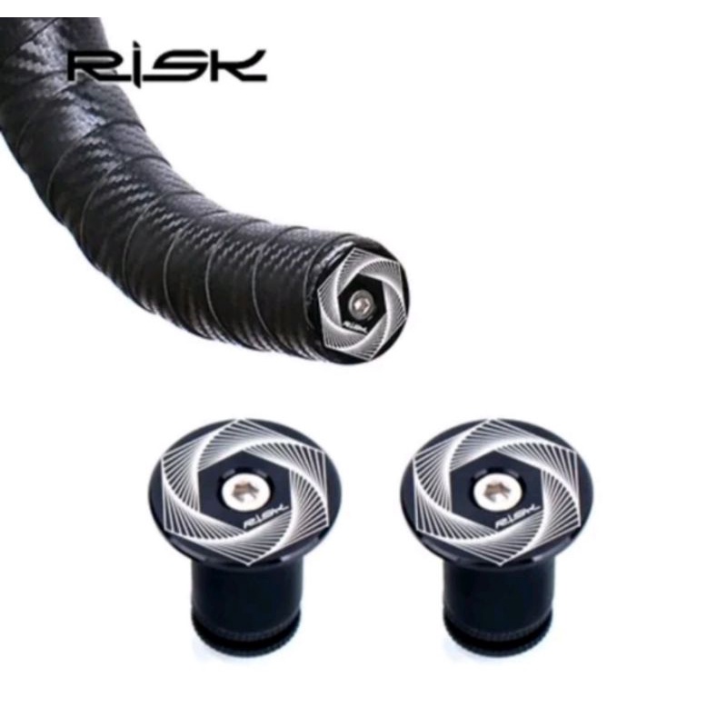 Risk Tutup Handlebar Dropbar Bar End Cap Tutup Setang Sepeda Hitam