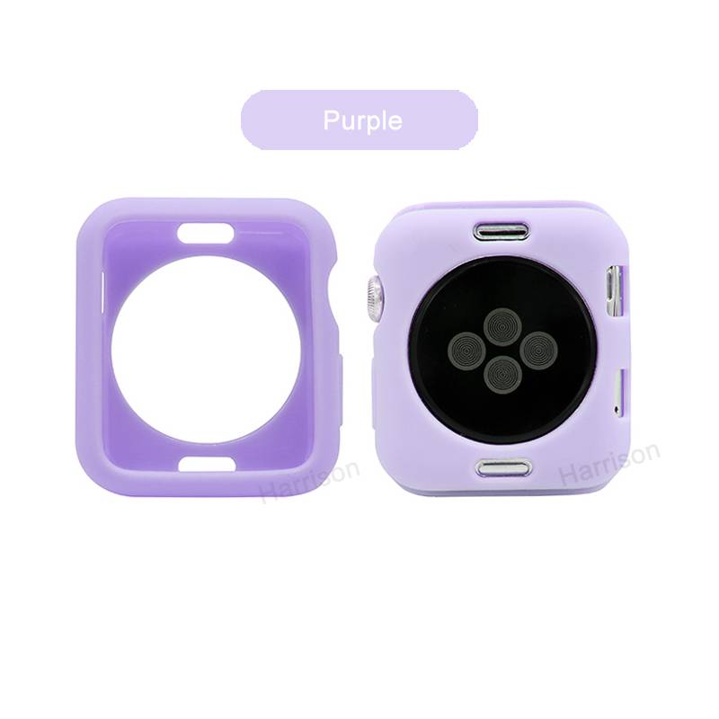 Soft Case Pelindung Bahan Silikon Warna Permen Untuk Apple Watch 3 2 1 42mm 38mm 4 5 6 Se 44mm 40mm Bumper