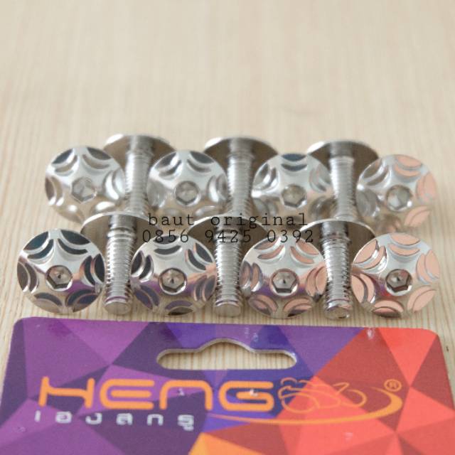 Baut payung probolt star flower silver stainless 6x15 drat 10 panjang 1.5 cm original heng thailand