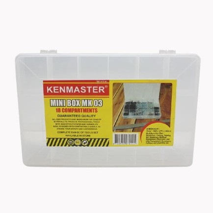 Plastik Mini Box 18 Compratment / Kenmaster Mini Tool Box 18 slot / Tempat Penyimpanan