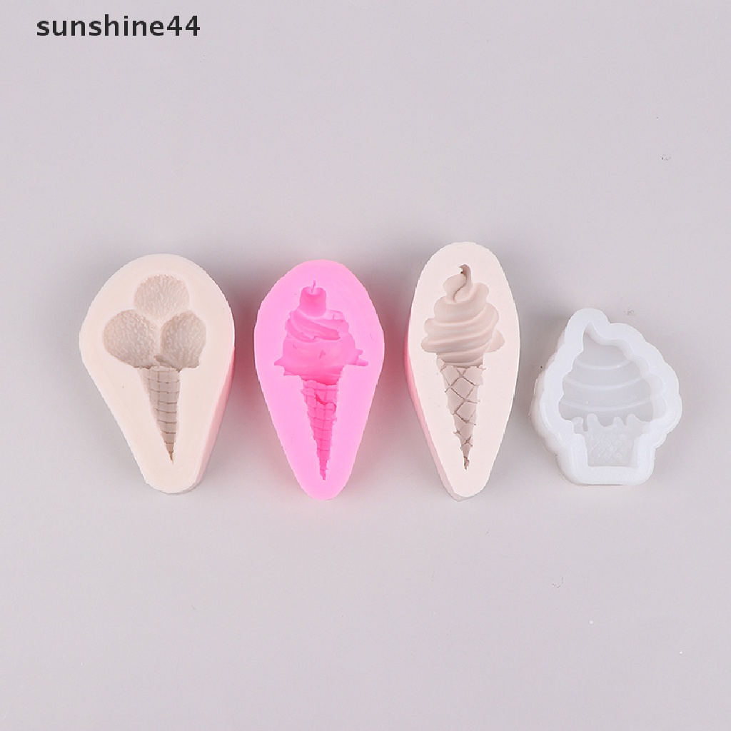 Sunshine Ice cream cone chocolate fondant silicone mold cake decorative ornaments plug-in .